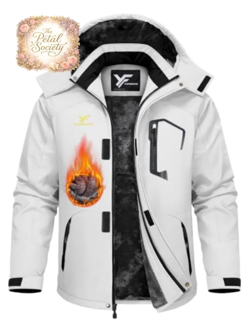 Men's Waterproof Windproof Ski Jacket Fleece Lined Winter Coat